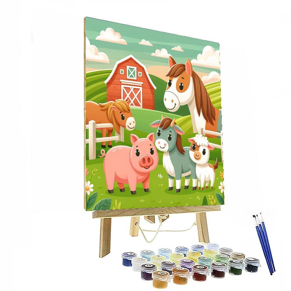 Happy Animal Farm Painting By Numbers Kit
