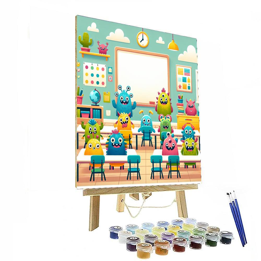 Wacky Monster School DIY Paint By Numbers