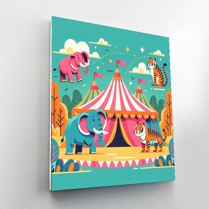 Circus Animal Spectacle Painting Number Kit
