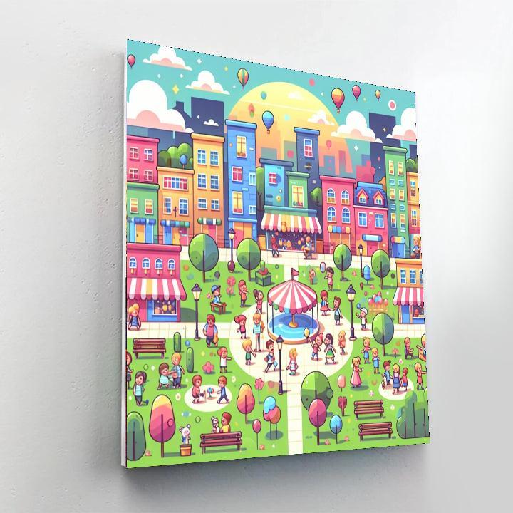 Rainbow City Adventure Number Painting
