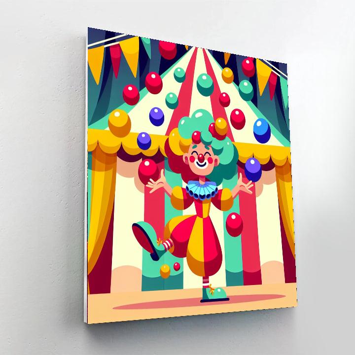 Cheerful Circus Clown Paint By Numbers Art