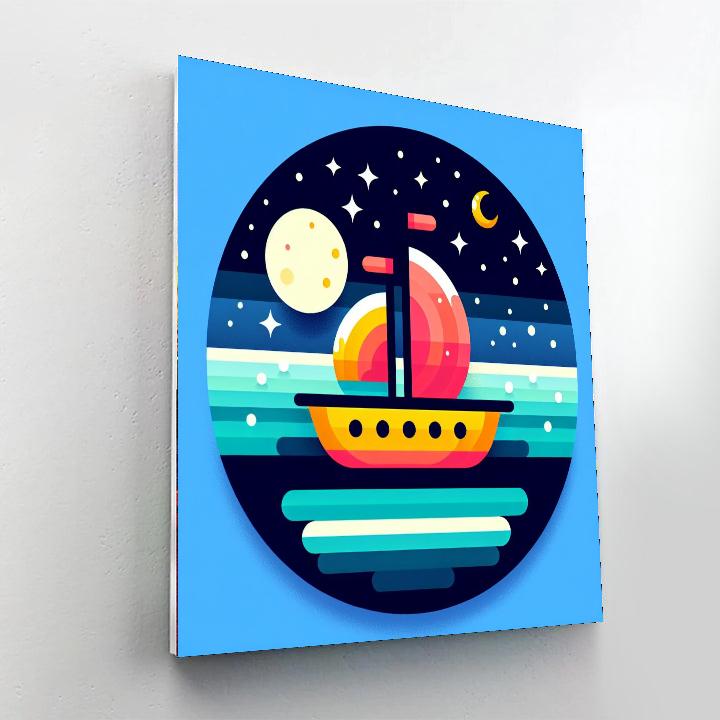 Moonlight Ocean Cruise Paint By Numbers Art