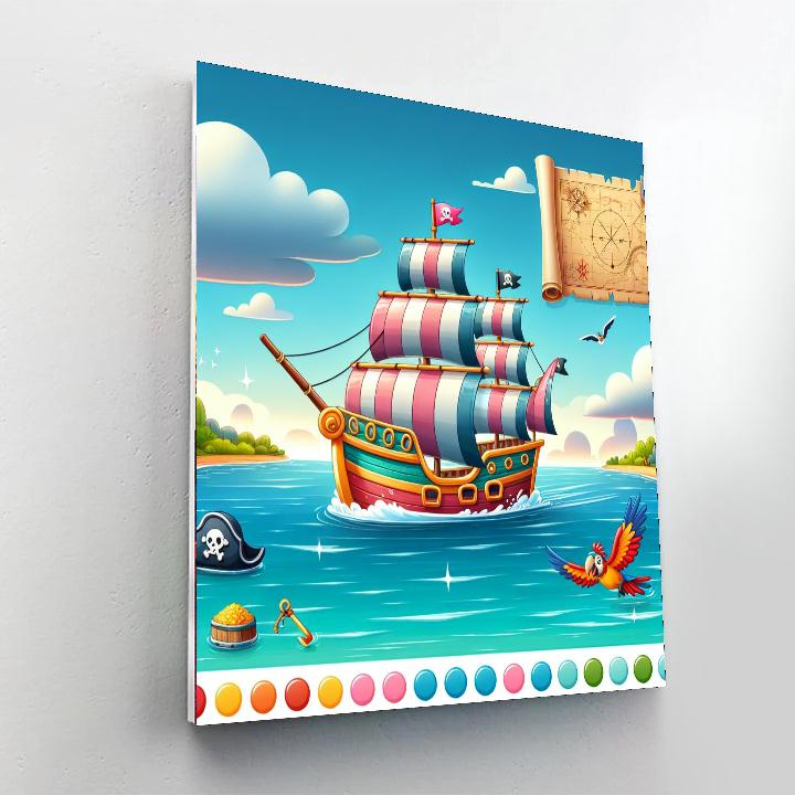 Pirate Pursuit Paint By Numbers Art