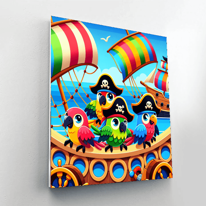 Pirate Parrot Party DIY Paint By Numbers