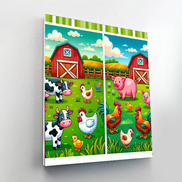 Farmyard Adventure With Barnyard Buddies Paint By Numbers Art
