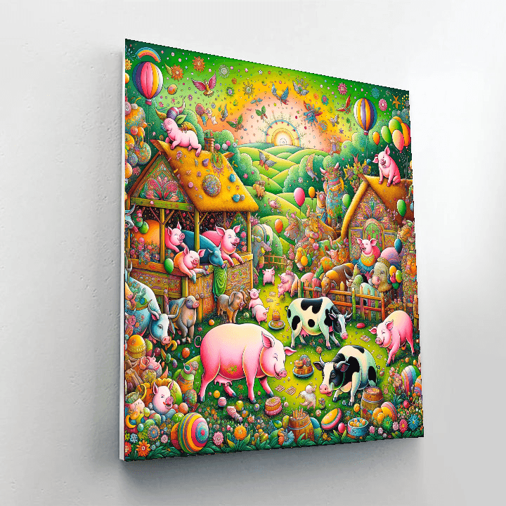 Joyful Farmyard Party Paint By Numbers