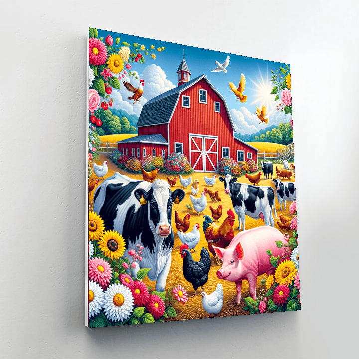 Whimsical Farmyard DIY Paint By Numbers