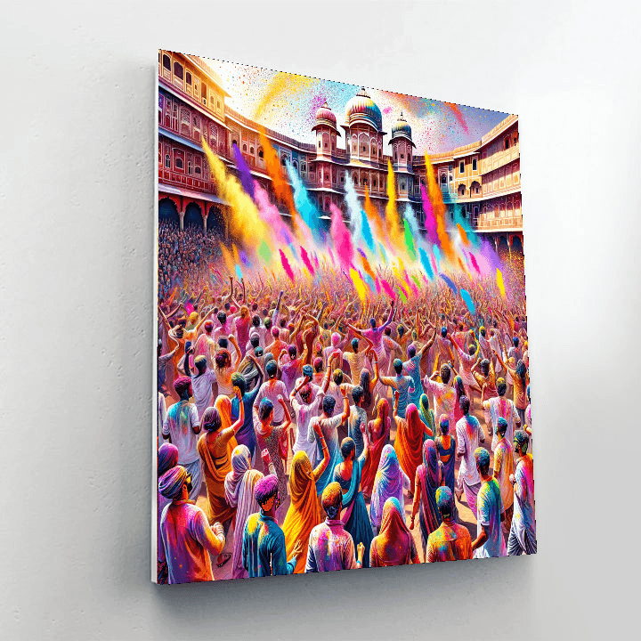 Holi Festival - Jaipur, India Painting By Numbers Kit