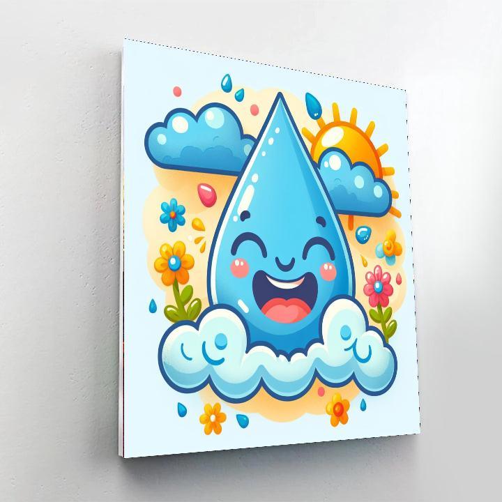 Cheerful Raindrop DIY Paint By Numbers
