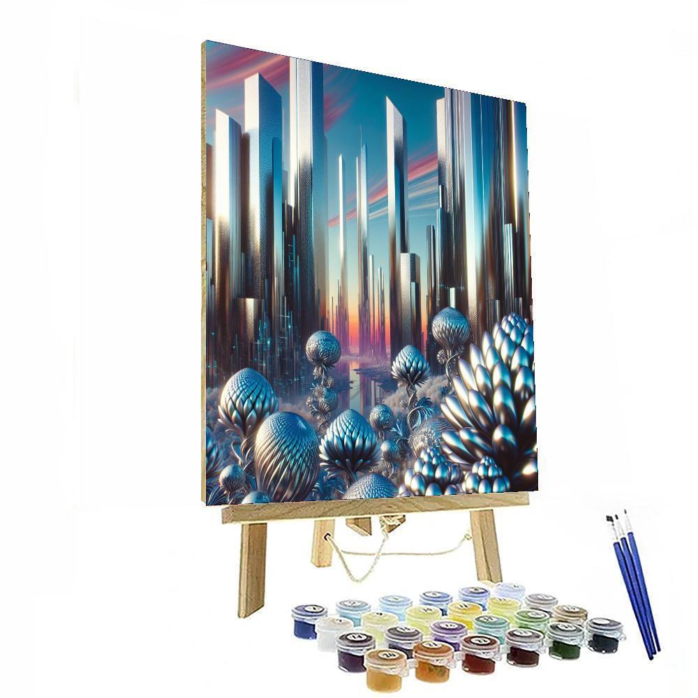 Futuristic Sci-fi Landscape Painting By Numbers Kit