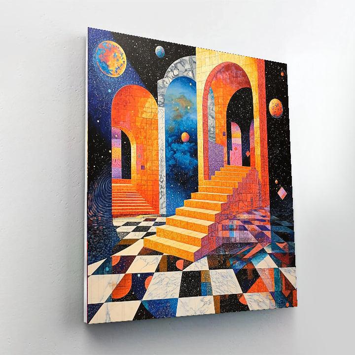 M.C. Escher Inspired Dynamic Interactions  Numbered Painting Kits
