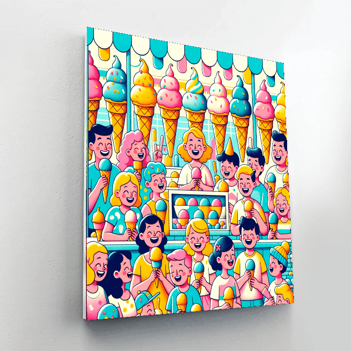 Whimsical Ice Cream Shop DIY Paint By Numbers