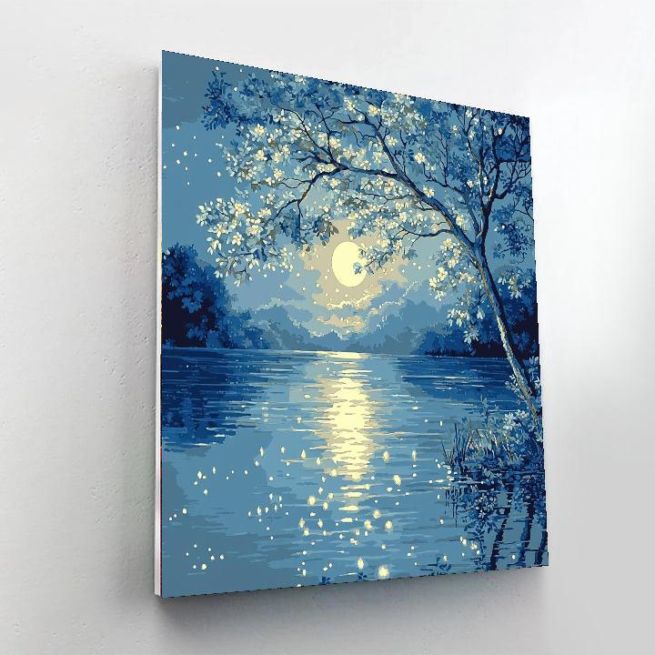 Hiroshige Inspired Dancing Moonlight  Paint By Numbers Kits