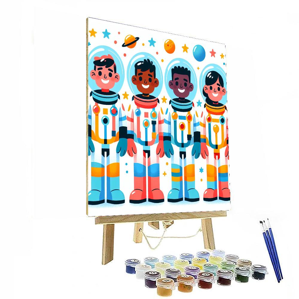 Imaginative Outer Space Crew Painting By Numbers Kit