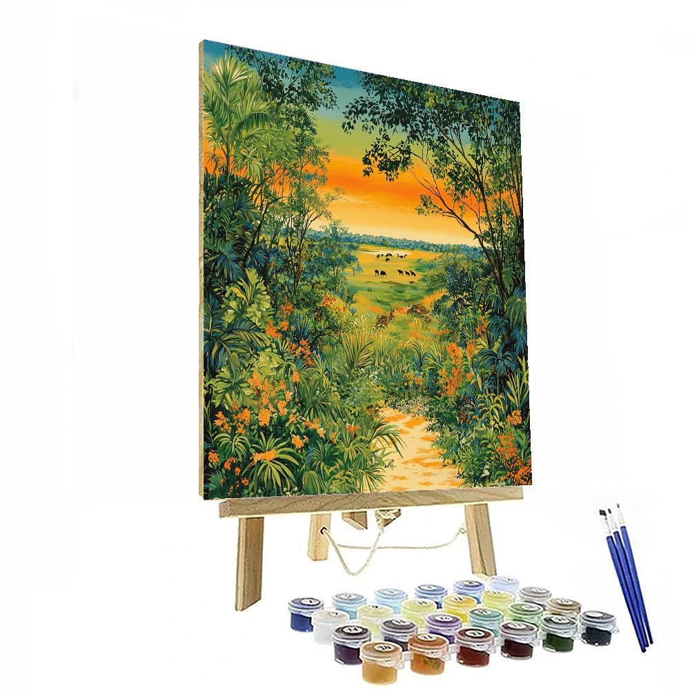 Henri Rousseau Inspired Exotic Savannah Adventure  Paint By Numbers