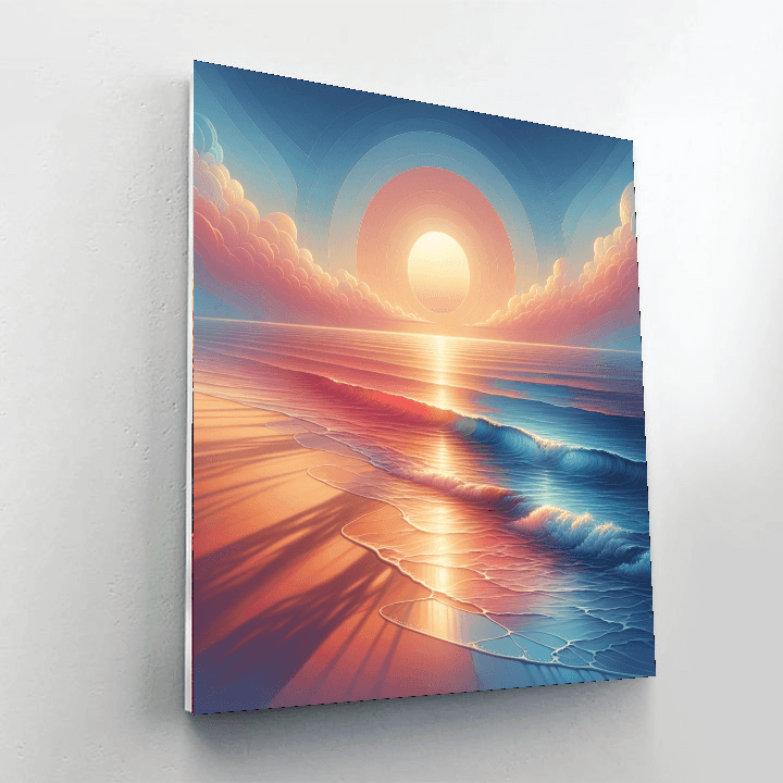 Ocean Waves At Dusk Numbered Painting Kits