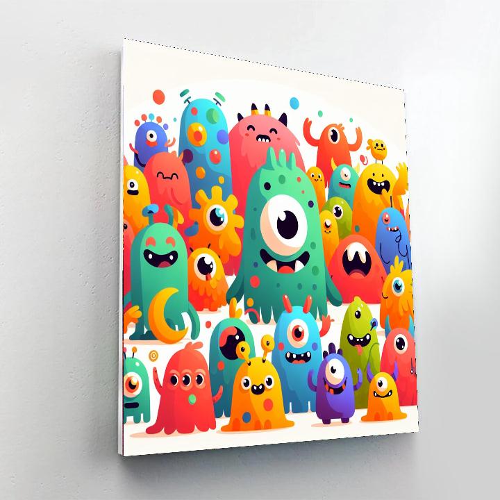 Playful Monster Mayhem Painting Number Kit