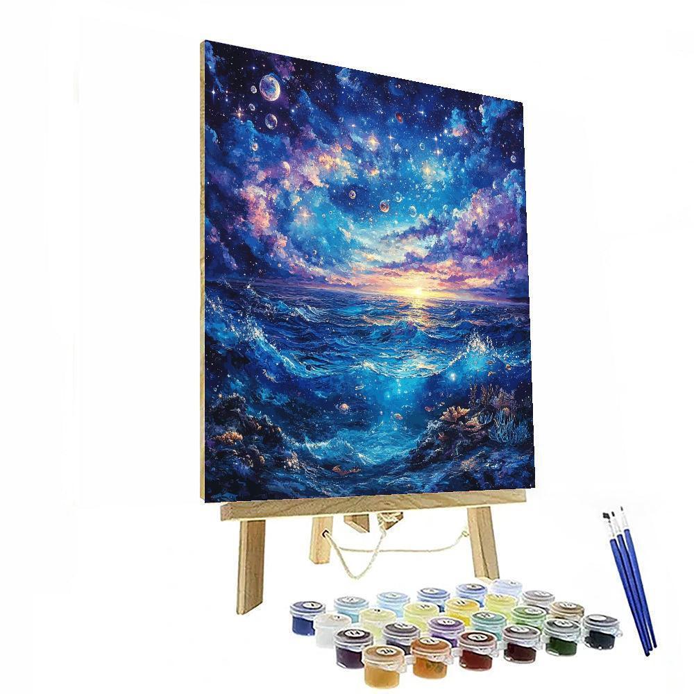Salvador Dalí Inspired Cosmic Ocean Adventure  Painting By Numbers Kit