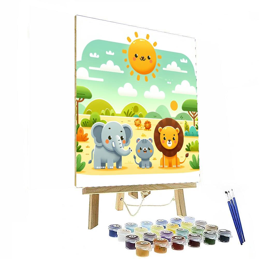 Sunny Animal Safari DIY Paint By Numbers