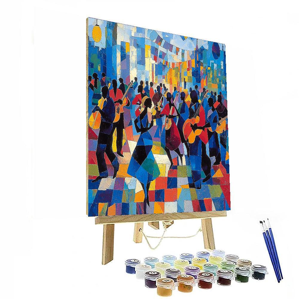 Jacob Lawrence Inspired Urban Jazz Vibes  Paint By Number