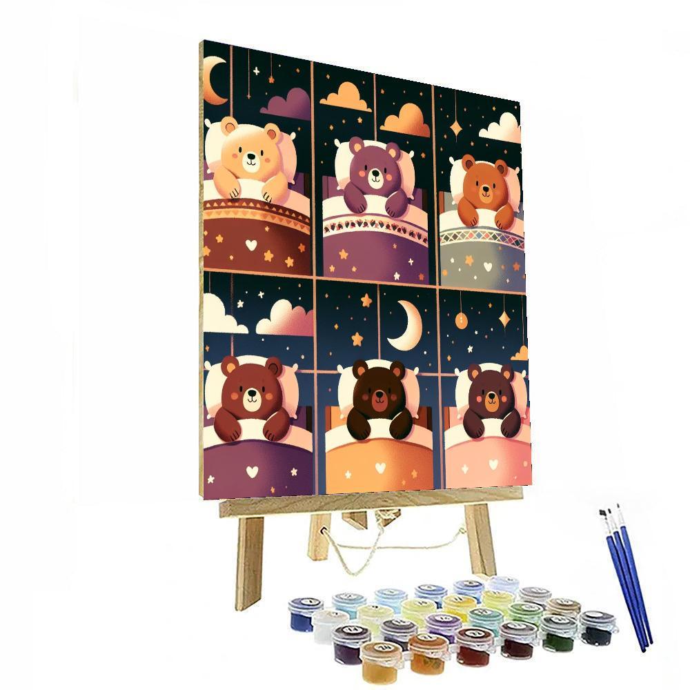 Sweet Dreams With Sleepy Bears Paint By Numbers