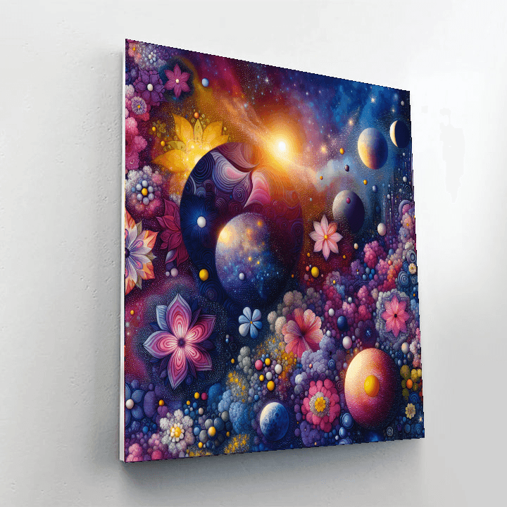Galactic Garden Blooms Number Painting