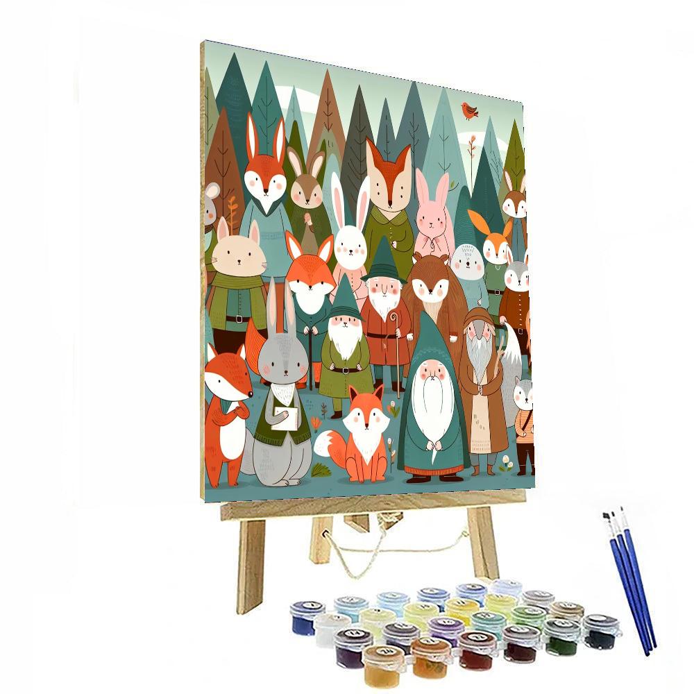 Fantasy Woodland Gathering DIY Paint By Numbers