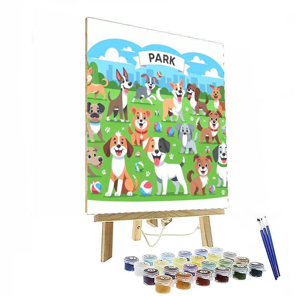 Doodle Dog Park Painting Number Kit