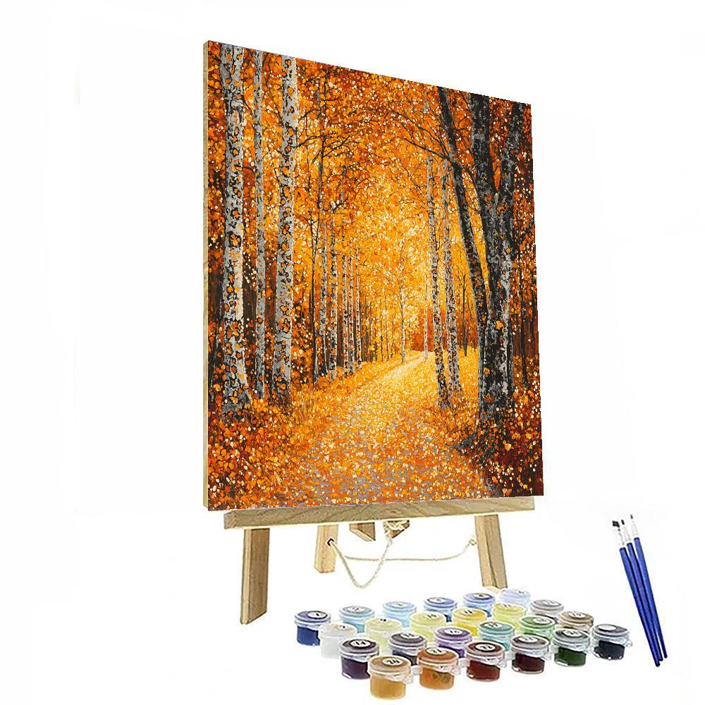 Gustav Klimt Inspired Charming Autumn Woods  Paint By Numbers Kits