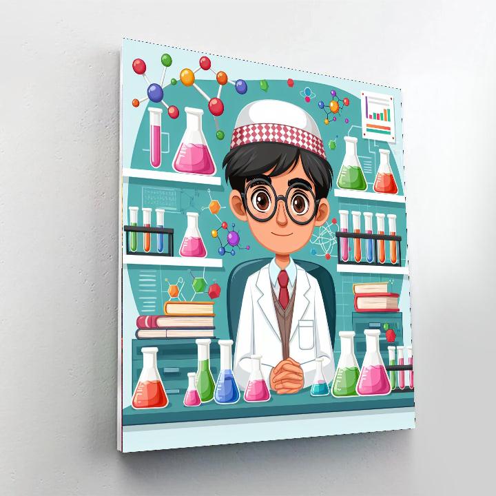 The Curious Chemist's Lab Number Painting