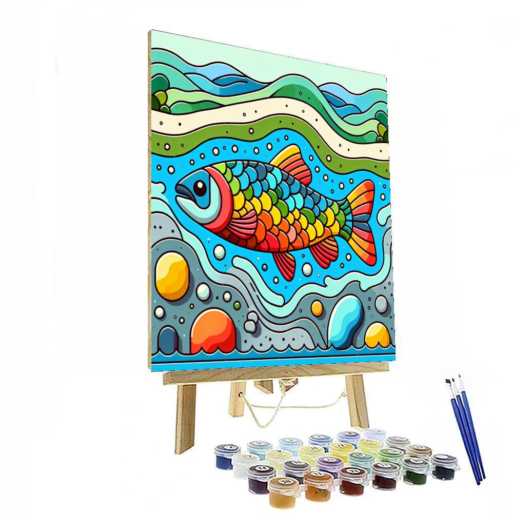 Radiant Rainbow Trout Paint By Numbers Art