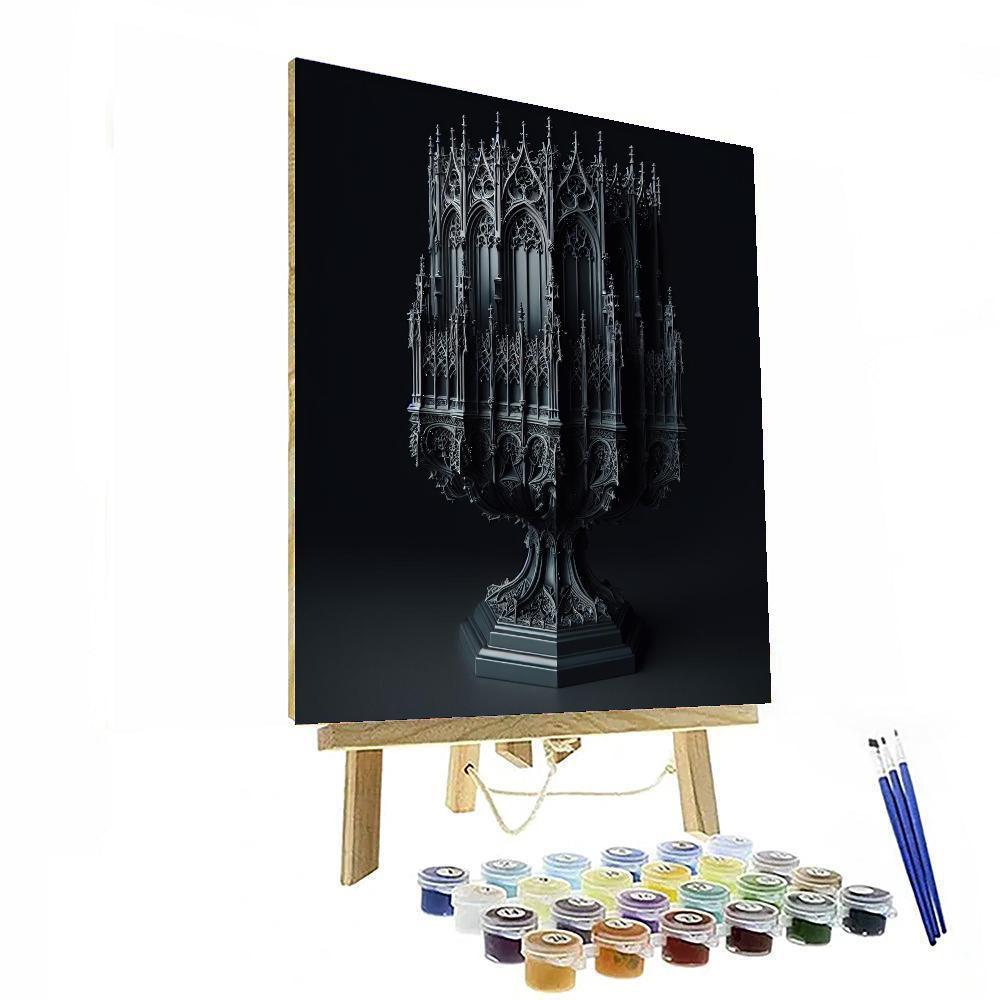 Gothic Revival Candle Holder Paint By Number