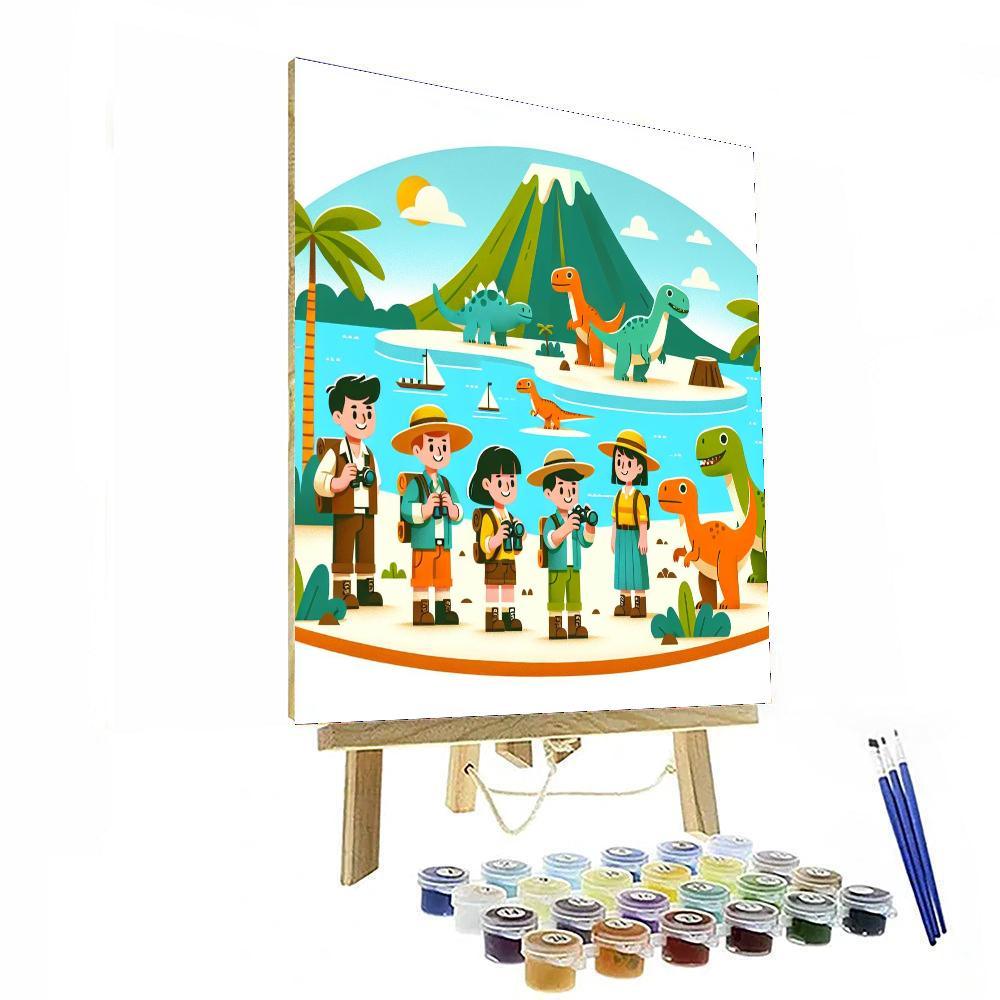 Adventure At Dino Island Painting Number Kit