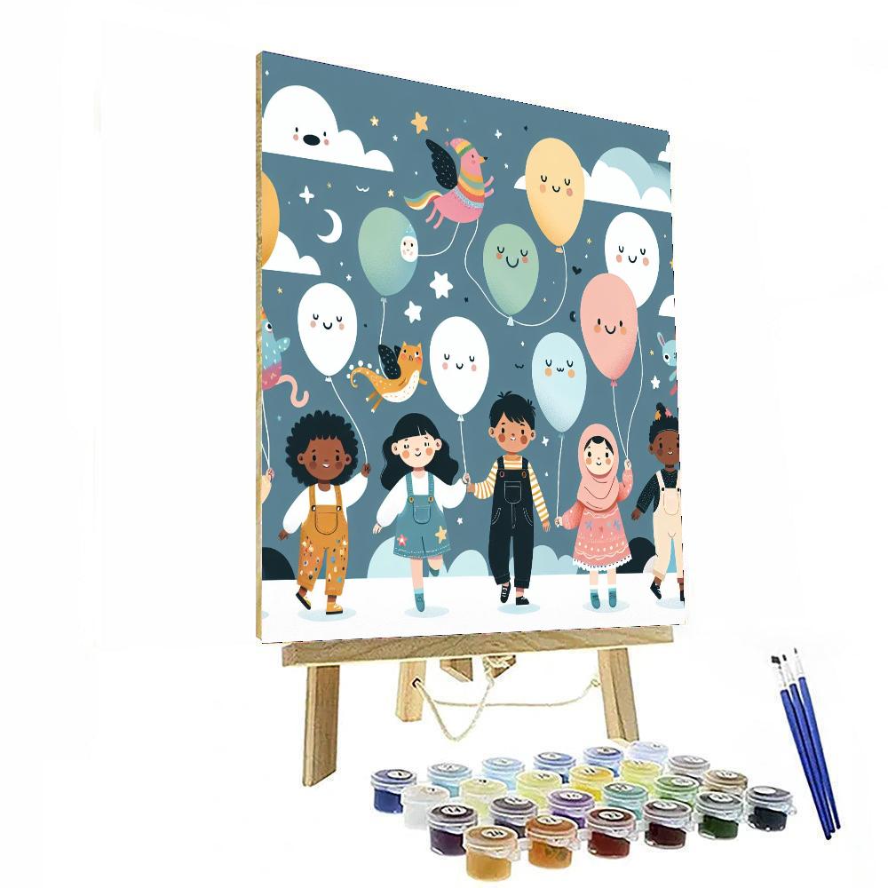 Ballooning Through Dreamland Painting By Numbers Kit