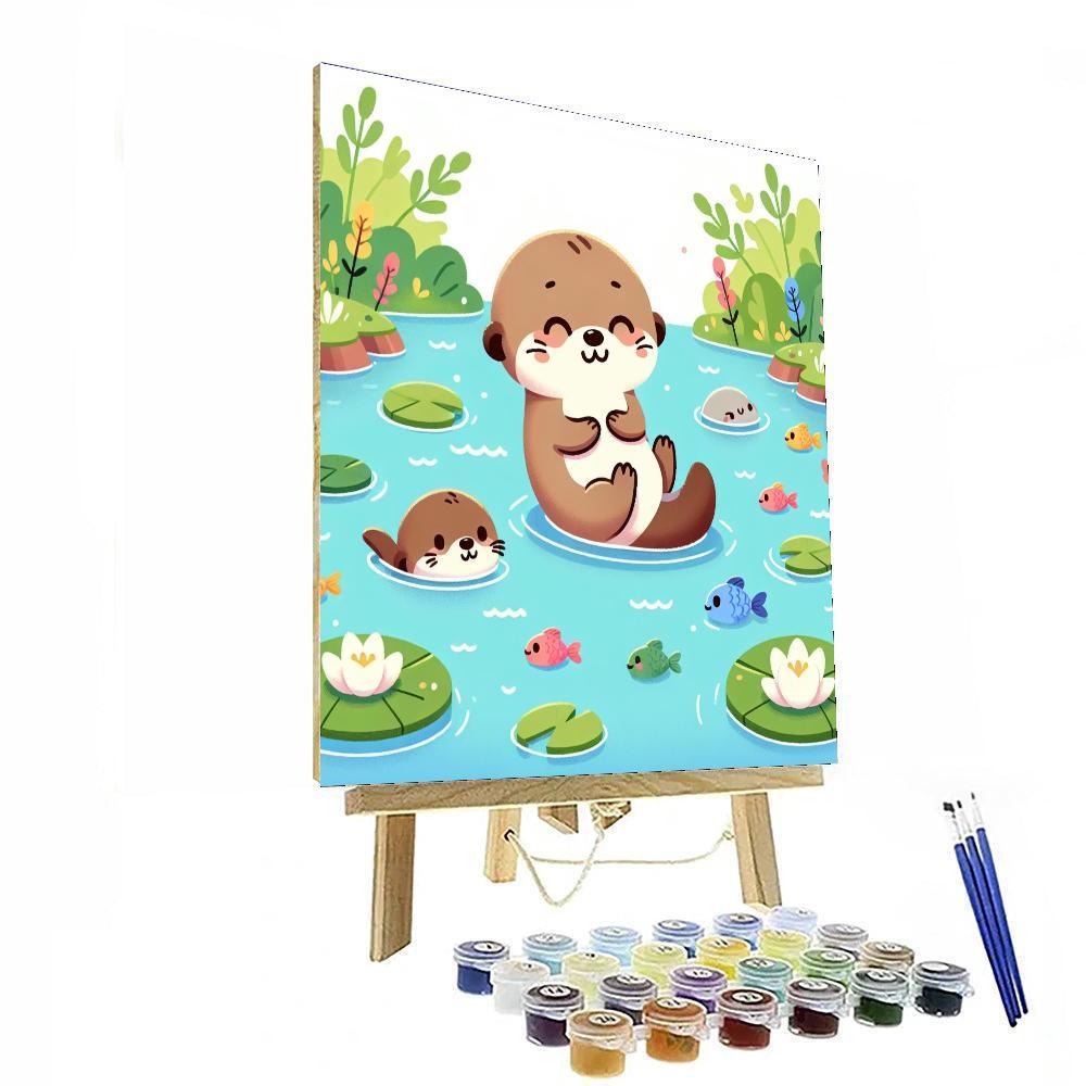 Adorable Otters Paint By Numbers Art