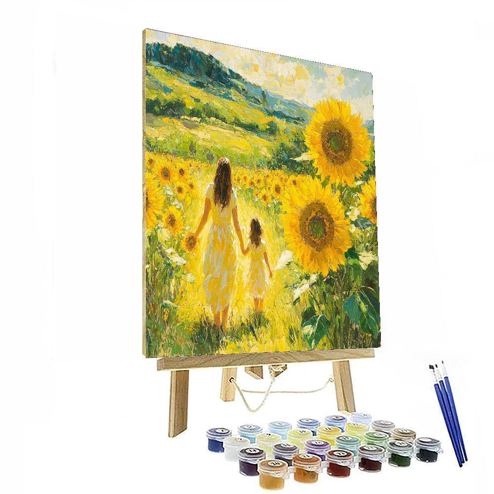 Sunflower Fields Of Love Number Painting