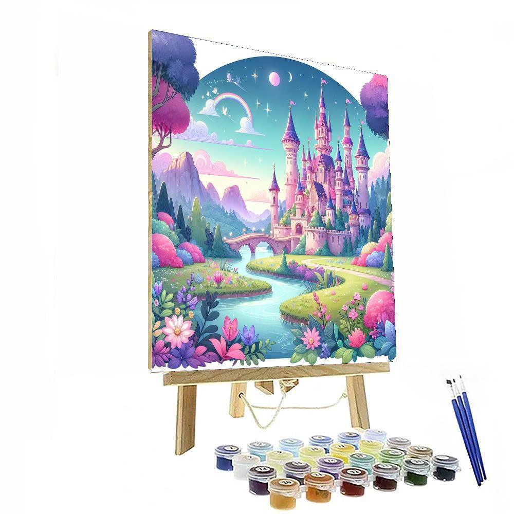 Vibrant Fairy Tale Castle Painting Number Kit