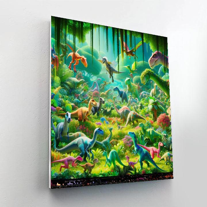 Joyful Dino Exploration Painting By Numbers Kit