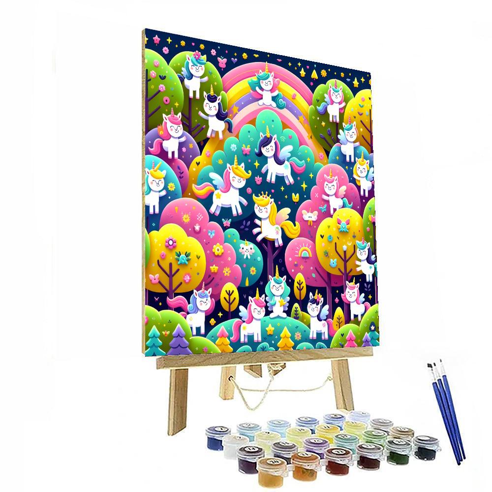 Happy Fairy Tale Forest Painting Number Kit