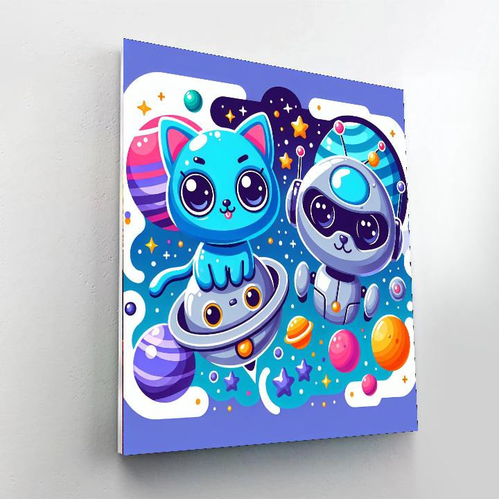 Charming Space Pets Paint By Number