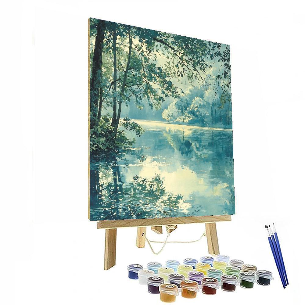 Waterhouse Inspired Waterhouse's Lake Serenity  Number Painting