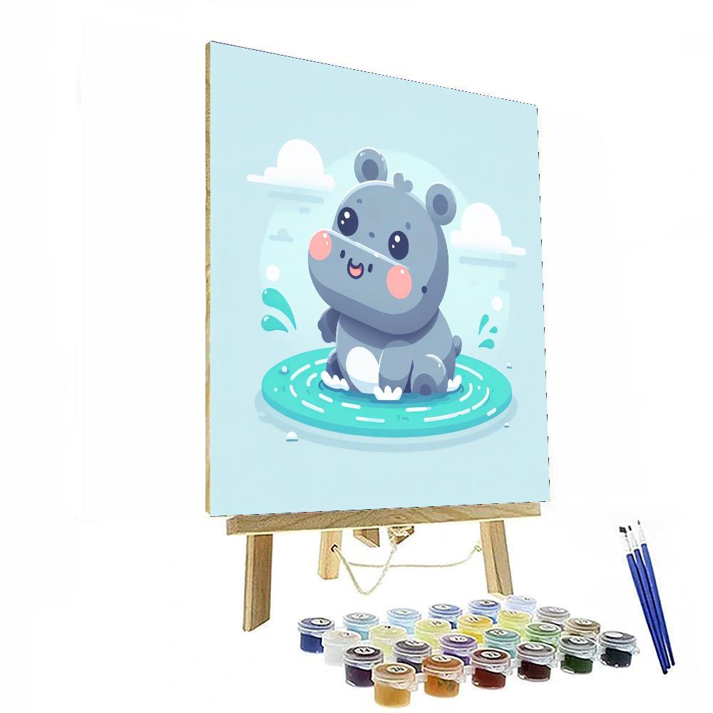 Hilarious Hippo Bath Time Painting Number Kit
