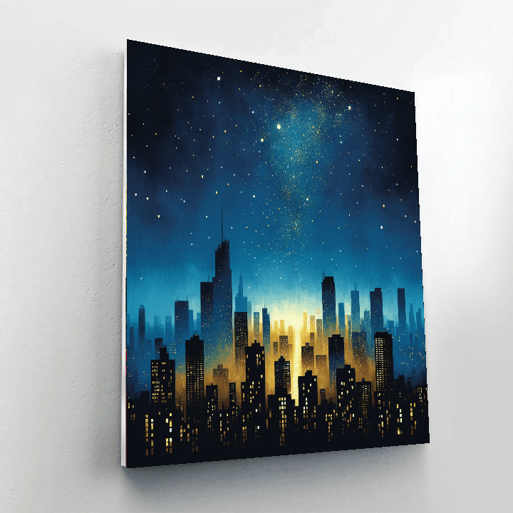 Starry Night Skyline Number Painting