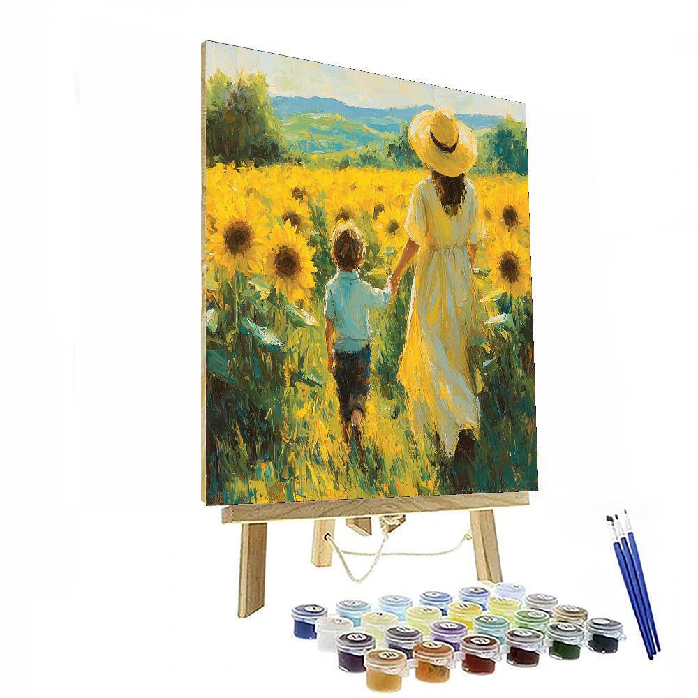 Sunflower Stroll Painting Number Kit