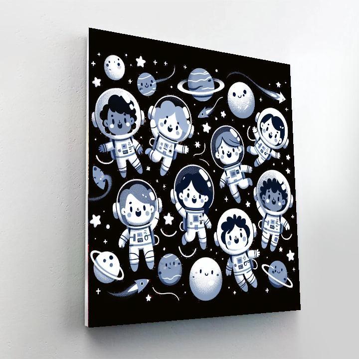 Cheerful Astronauts Paint By Numbers Kits