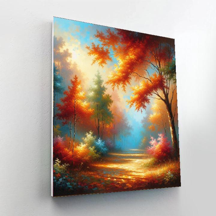 Serene Autumn Woods Painting By Numbers Kit