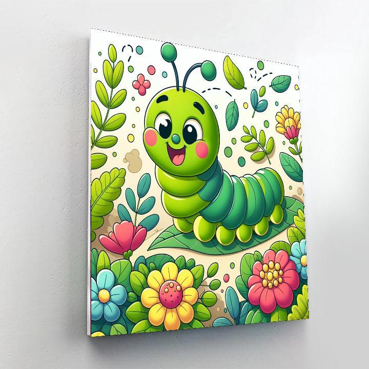 Silly Caterpillar Buddy DIY Paint By Numbers