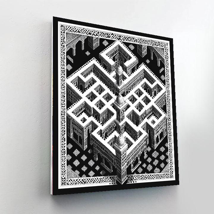 M.C. Escher Inspired Maze Of Patterns  Paint By Numbers