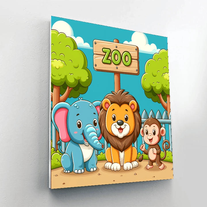 Animal Friends At The Zoo DIY Paint By Numbers