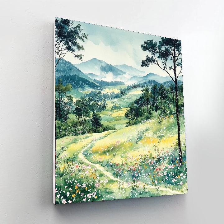 Utagawa Hiroshige Inspired Gentle Breeze Over Fields  Paint By Number